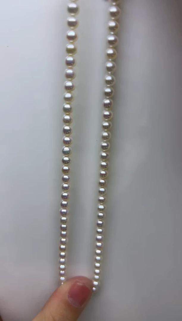 项链未镶嵌淡水珍珠极光白近圆5-5.5mm