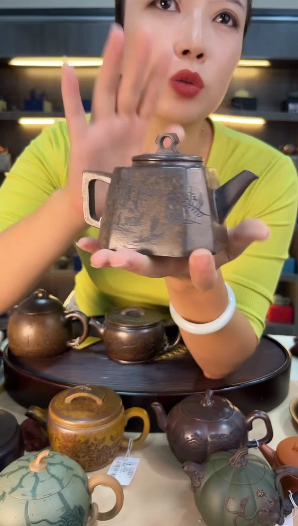 茶壶紫砂亚明四方 古龙窑柴烧