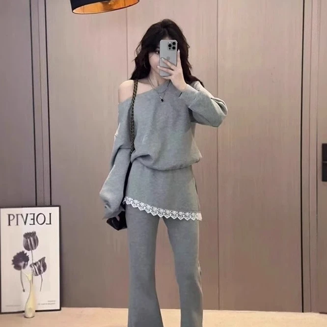 【早春穿搭】韩系搭配一整套女休闲卫衣时尚套装2025开春新款两件套