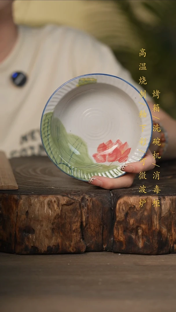 瓷片景德镇高温釉下彩可微波烤箱洗碗机