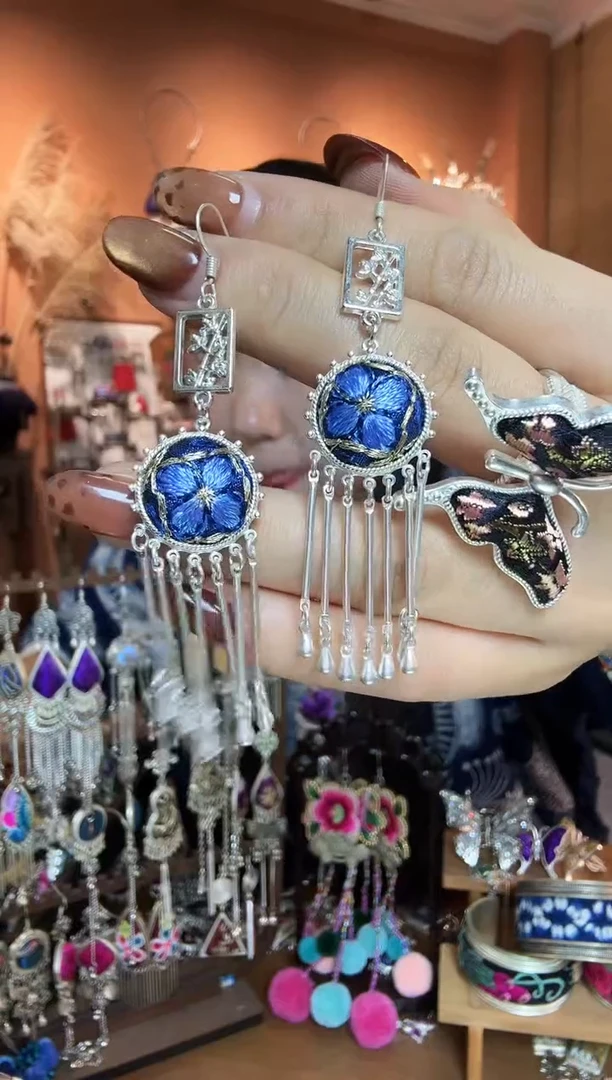 刺绣纯手工民族风耳环