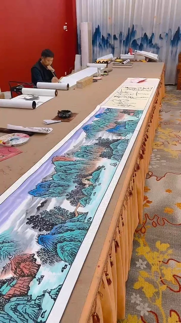 【闪购商品】书法马志富34金卷长卷