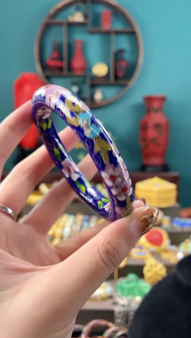 非遗手工景泰蓝镯子宝蓝