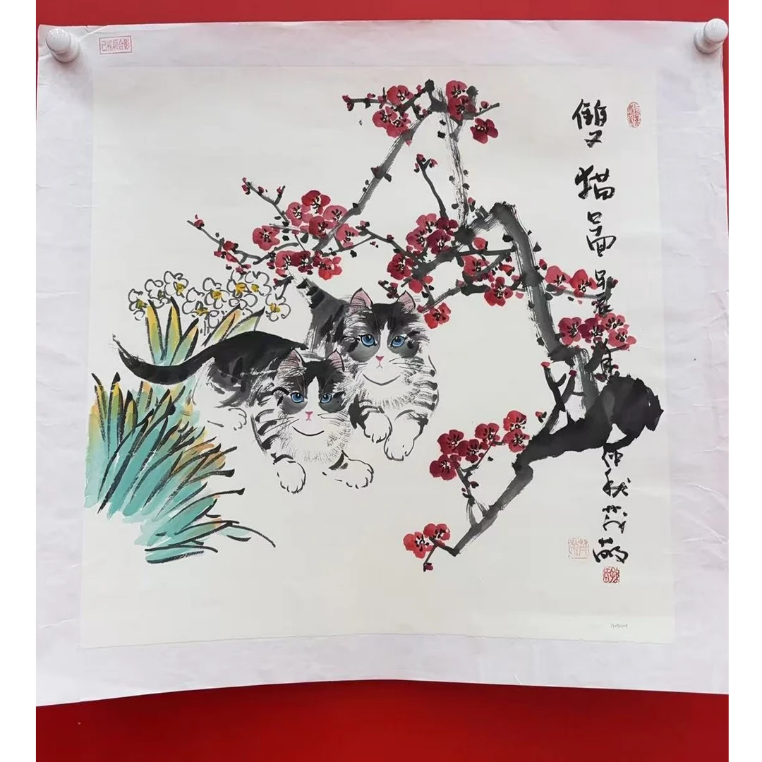 橱窗展示/康海文化/孙茂敬老师/宣纸国画/带证书/斗方