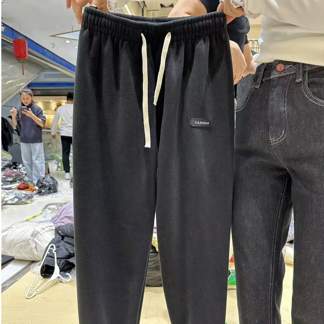 黑灰休闲糯米裤--A09