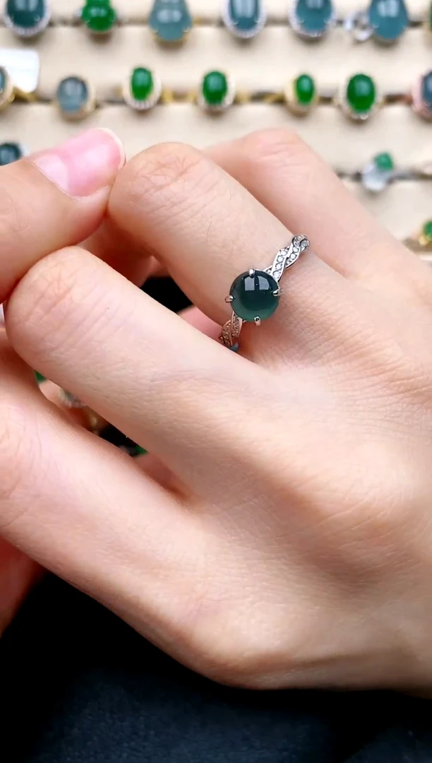 【闪购商品】翡翠戒指银S925镶嵌....