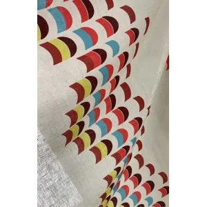 RATTI 亚麻面料米黄色底印花衬衫连衣裙布 宽140CM 意大利进口