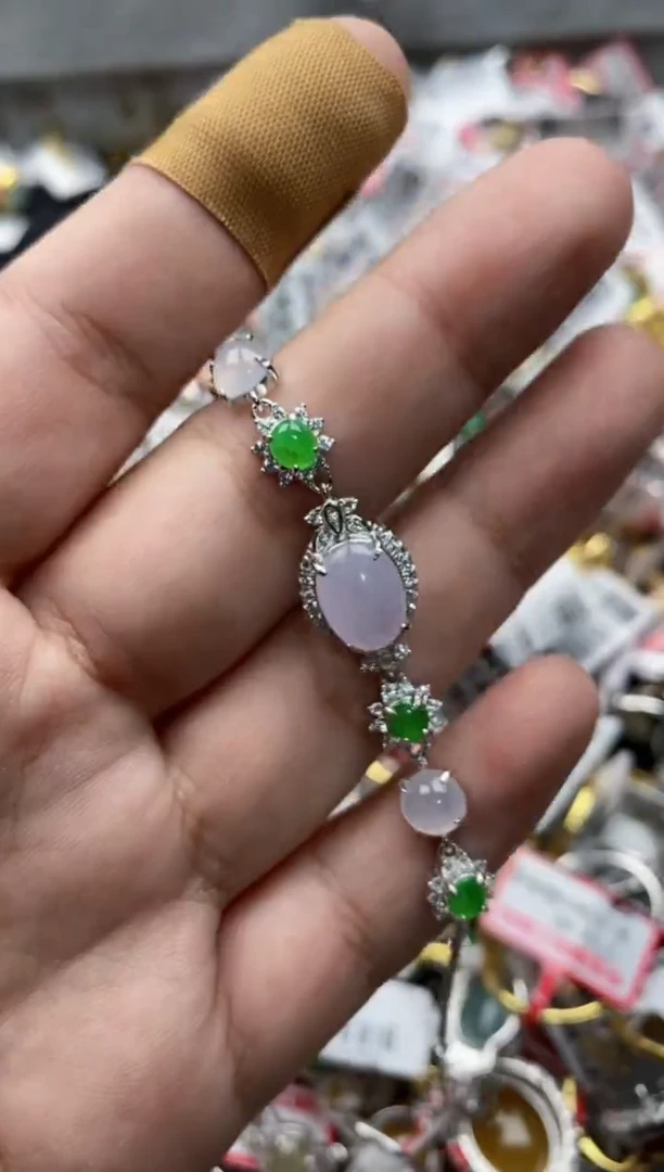 【闪购商品】翡翠戒指银S925镶嵌77777---1