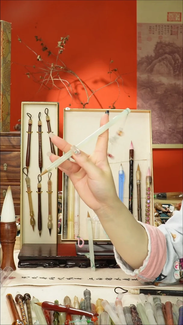 203号闪孤品高货毛笔链接 清水试笔 蘸墨不退