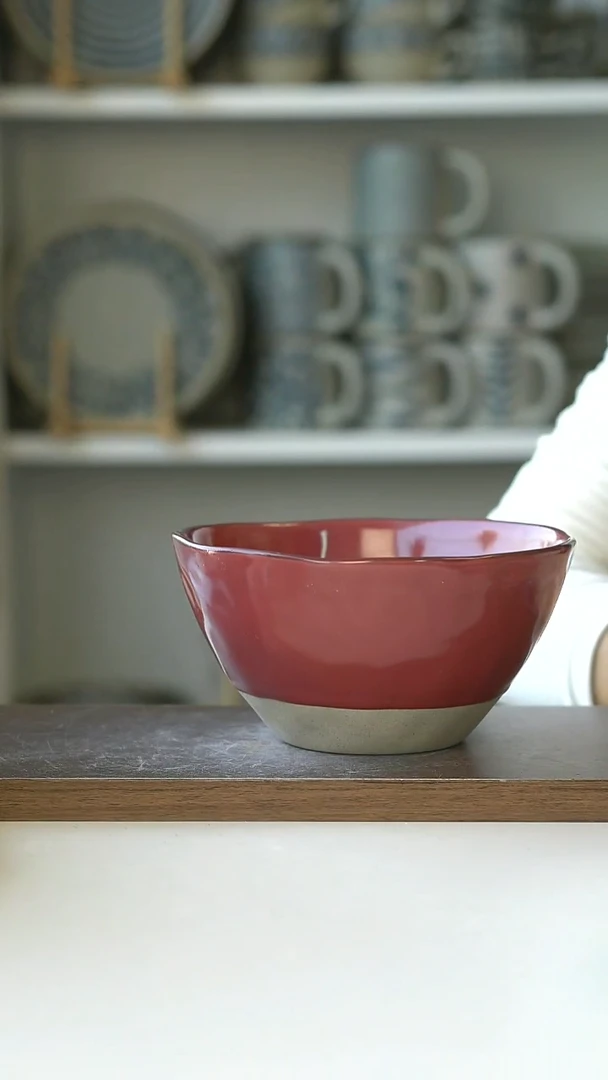 出德国安可拉红面汤碗15cm@4-2@微瑕