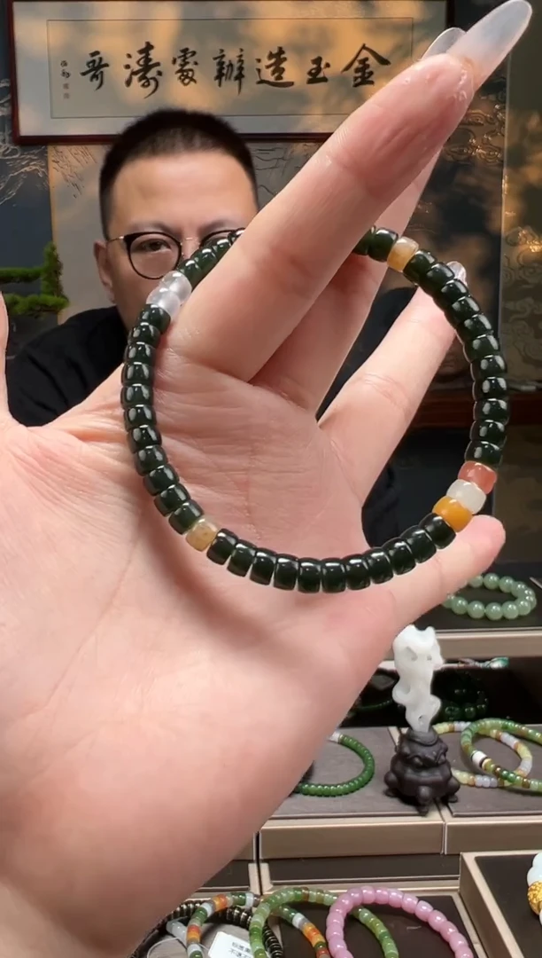 【闪购商品】和田玉手串未镶嵌6mm药片青玉