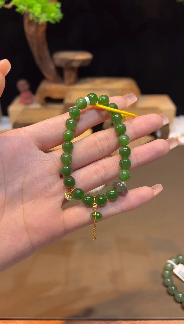 银S925镶嵌和田玉手饰手饰@@A7286