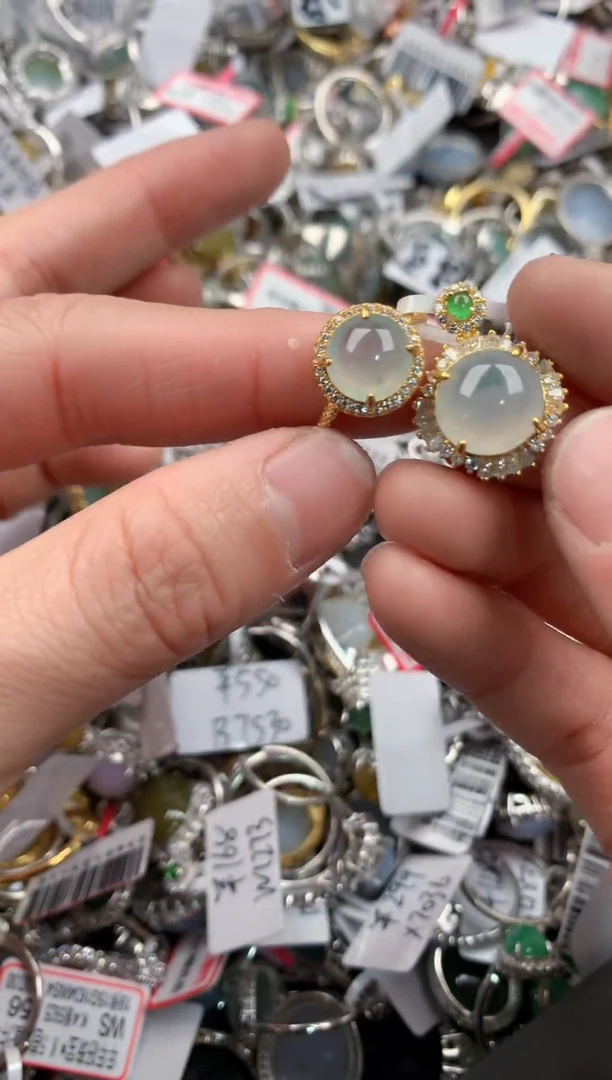 银S925镶嵌戒指翡翠333333   7