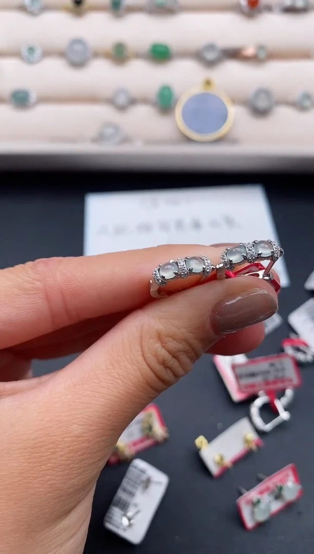 银S925镶嵌戒指翡翠怀*姐555555+2