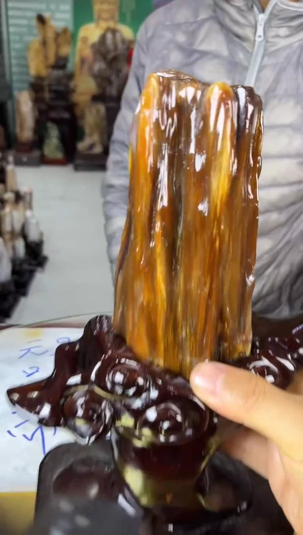 未镶嵌珠宝奇石硅化玉缅甸天然树化玉精品居家摆件