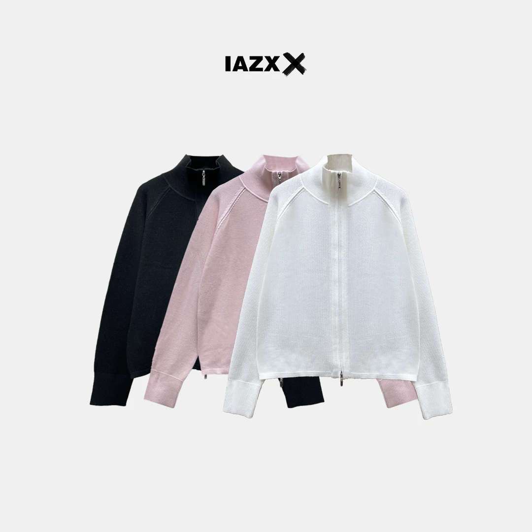 IAZXX「 闪耀星辰 」双头拉链亮丝针织开衫
