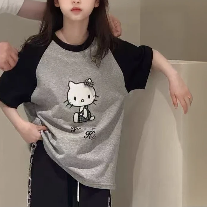 【丫丫童品】2025夏季新款女中童卡通短袖-K368