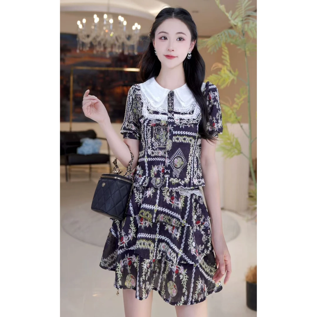 时尚民族风绣花短裙套装814838