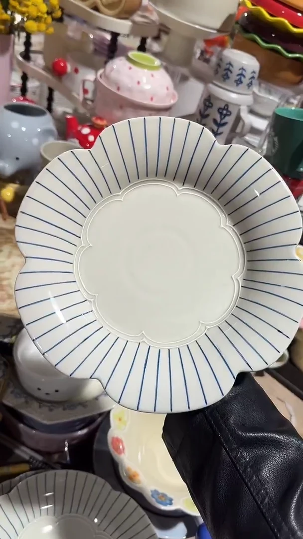 陶瓷花朵盘 微瑕凑满20元包邮