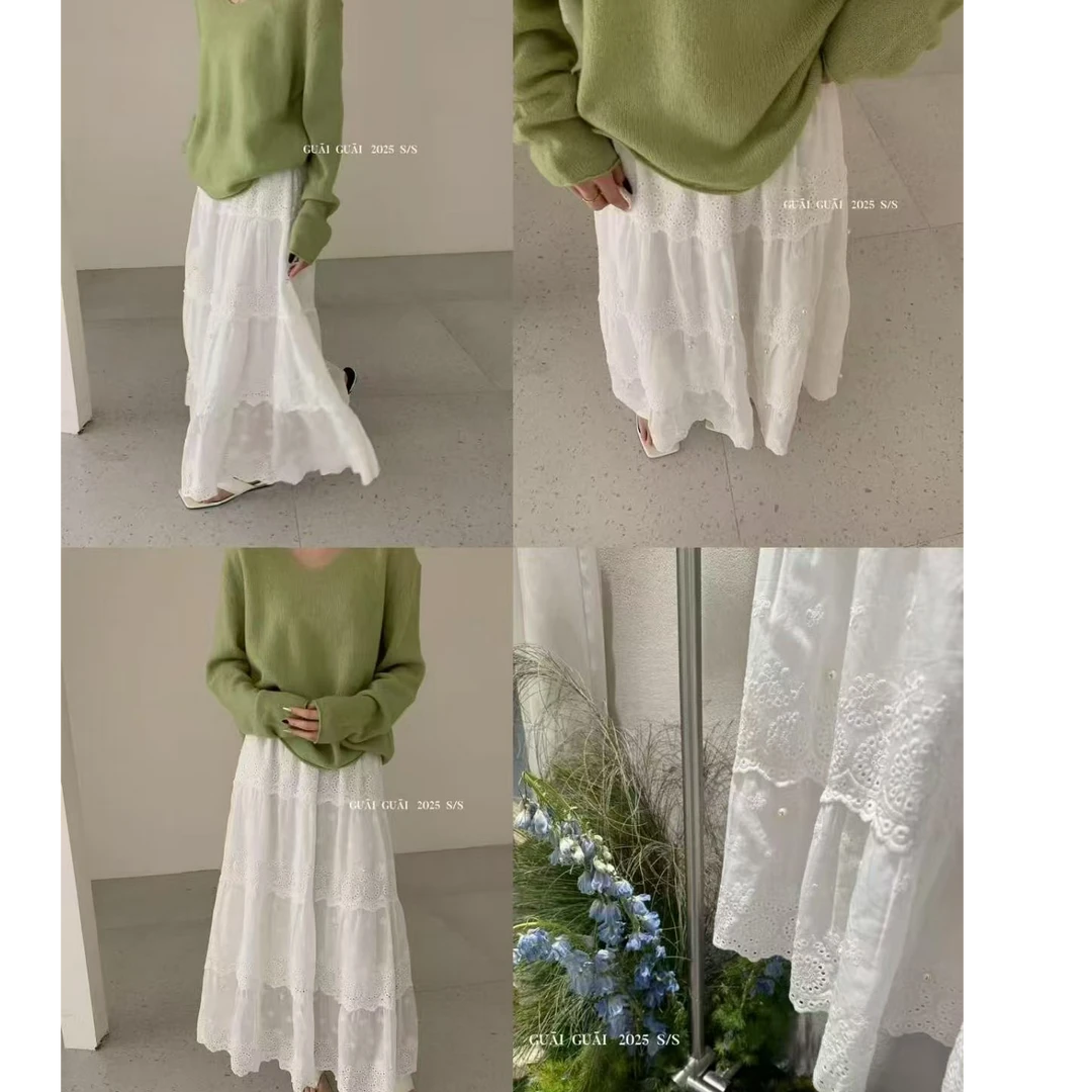 DEZI宝藏衣橱坠珠珍珠蕾丝半裙HD80639