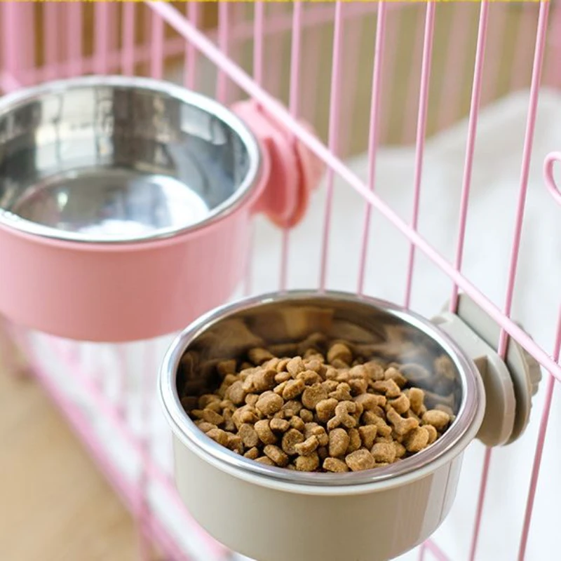 宠物食盆猫碗狗碗悬挂笼子幼猫喝水碗小狗狗粮碗饮水盆固定防打翻