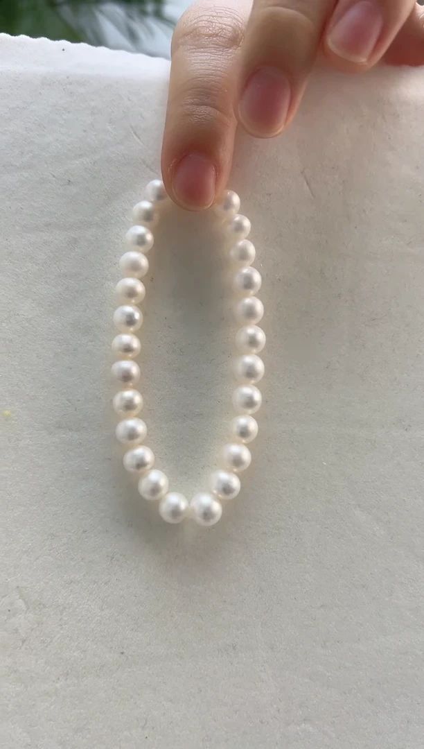 银S925镶嵌手串淡水珍珠7-8手链