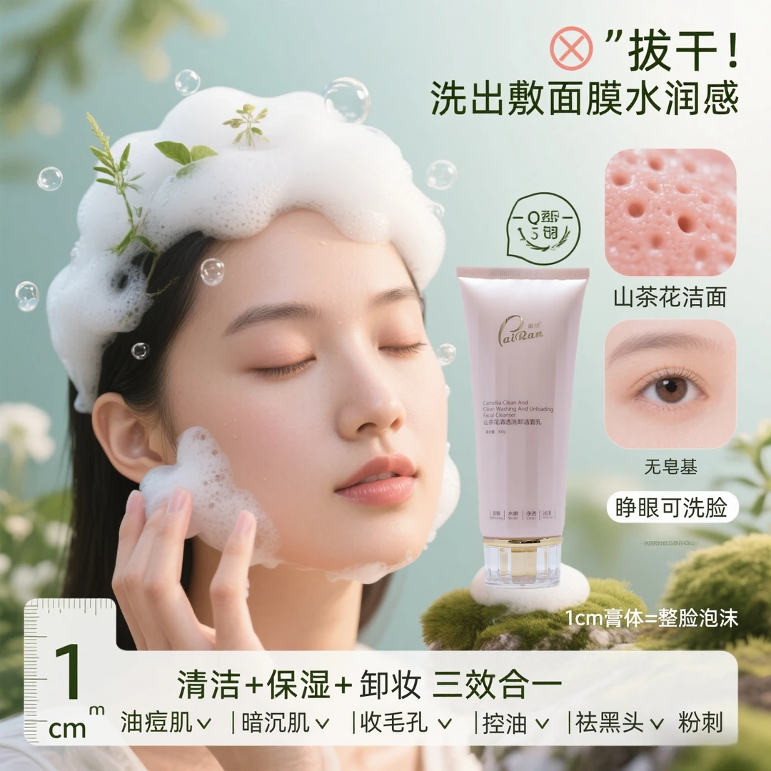 洗面奶深层清洁控油祛痘收缩毛孔洁面乳去黄洗卸二合一温和不刺激