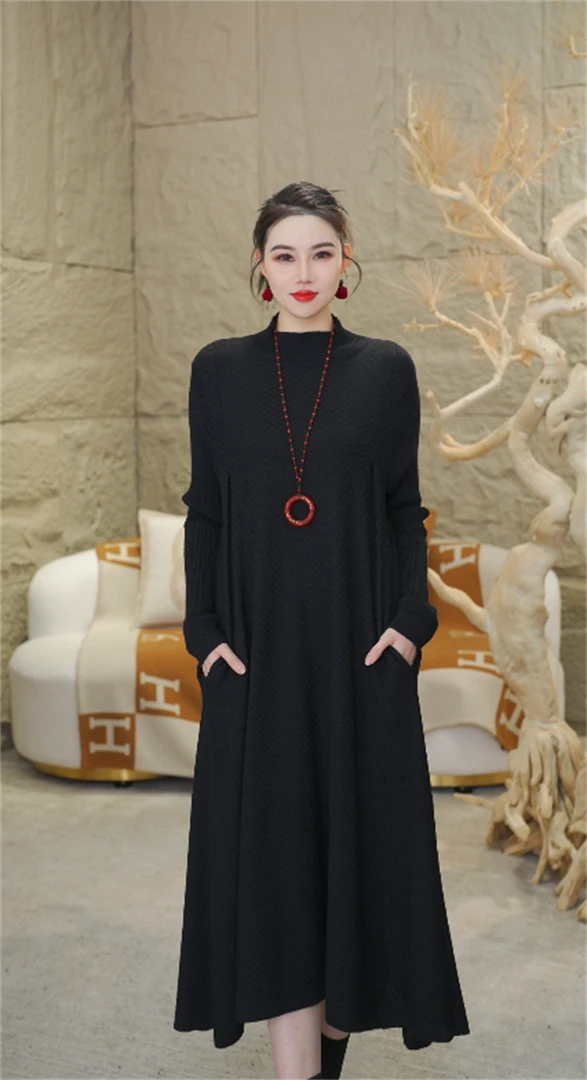 春夏新款【明月清风】季新款百搭时尚重磅加厚保暖毛衣连衣裙-9042#
