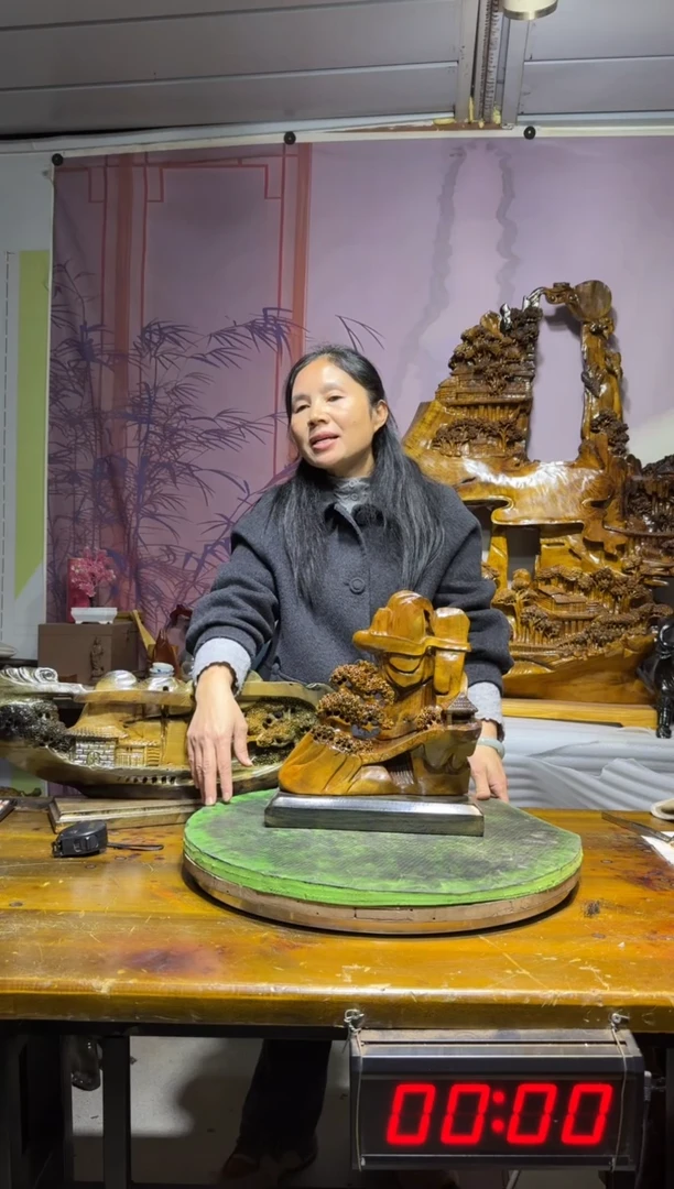 金丝楠水****?金丝楠木雕刻摆件