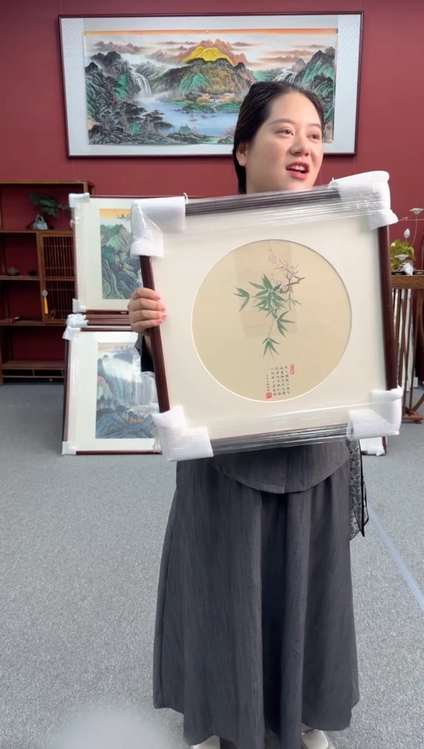 国画手绘  斗方 48*48