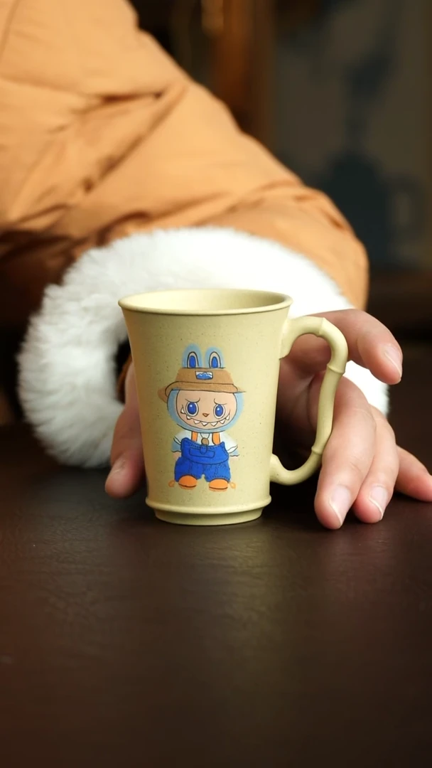 茶杯紫砂62号 拉布布把杯 宜兴紫砂原矿作品