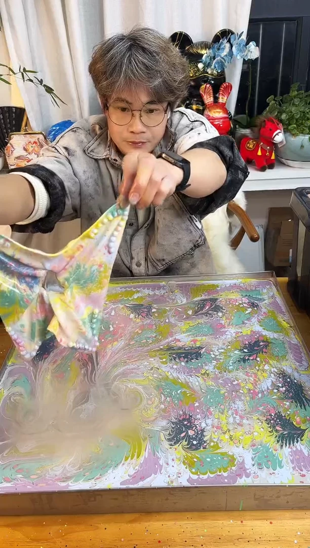 织绣9.9珍珠方巾哦