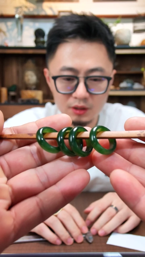 和田玉戒指未镶嵌12#碧玉指环XE多样性发一