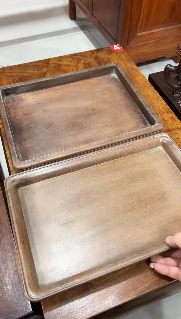 花梨木外翻素面茶盘