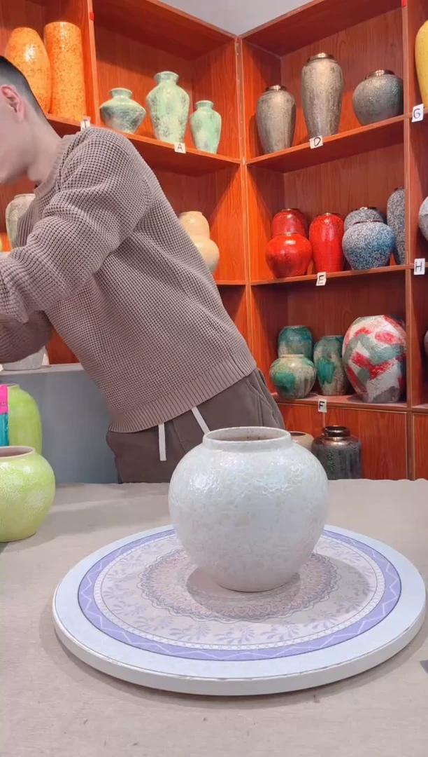 【闪购商品】瓶精品陶瓷花瓶 无花 茶白小号