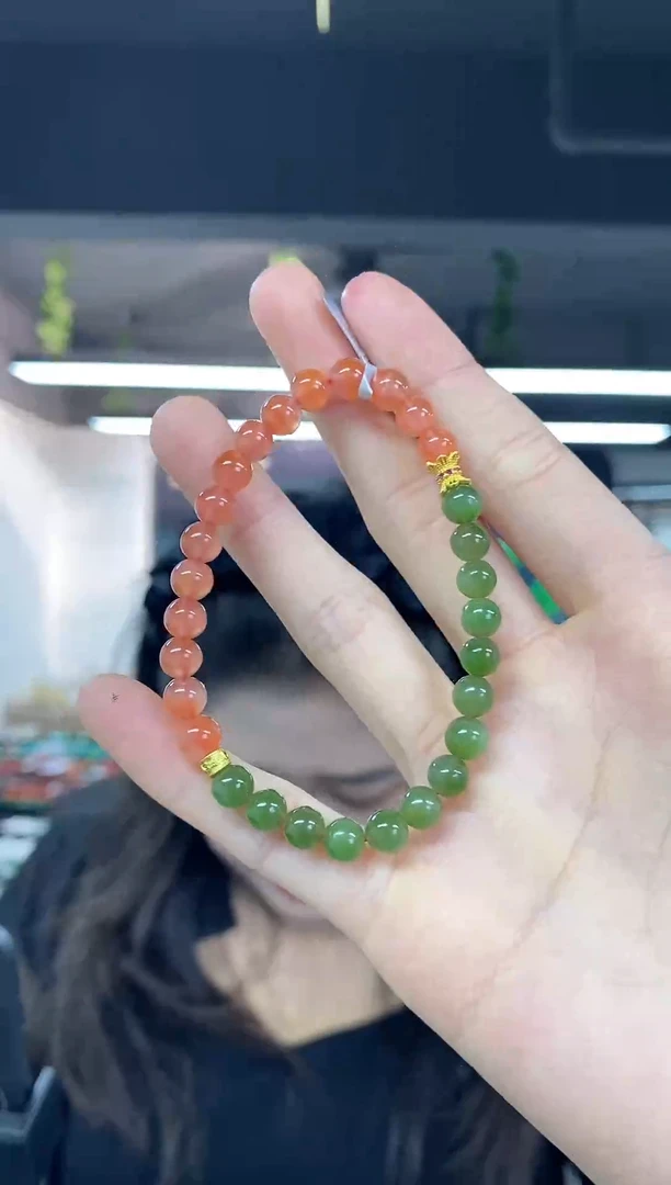 未镶嵌手串南红玛瑙多样性发其一颜色微差