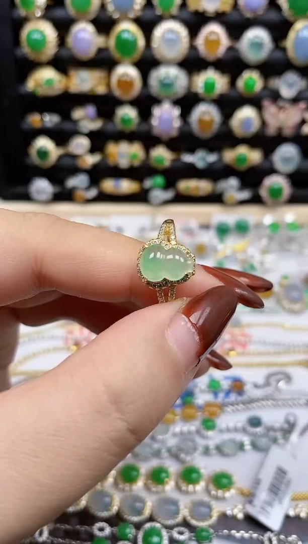 银S925镶嵌戒指翡翠7622