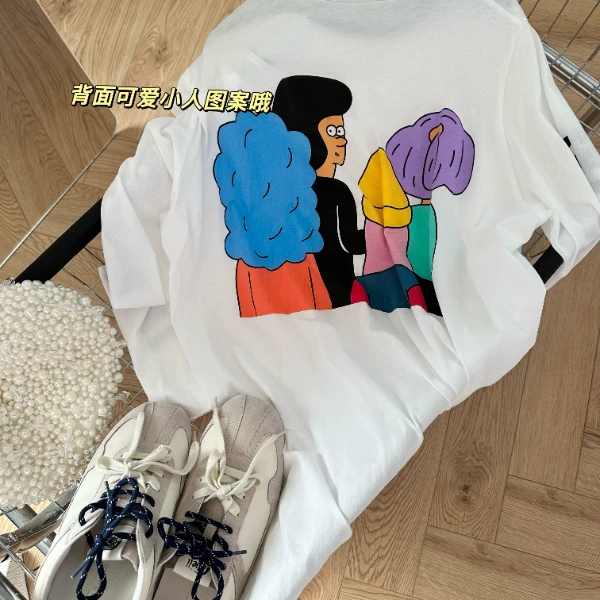 【瘦瘦】搞怪小人-大码夏季防晒圆领撞色长袖薄款透气罩衫S01436