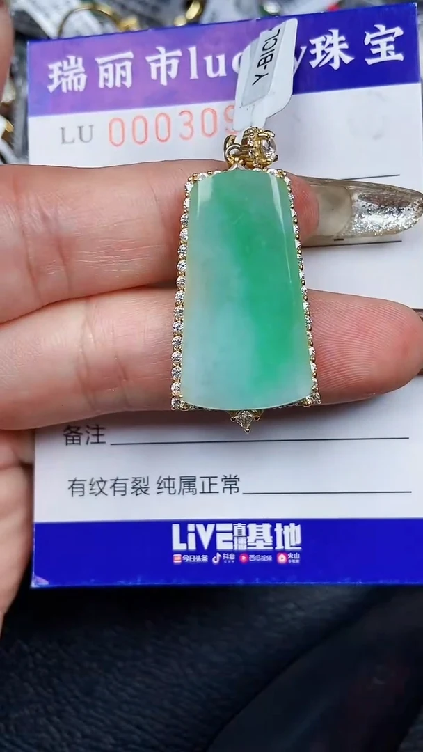颈饰银S925镶嵌翡翠3095