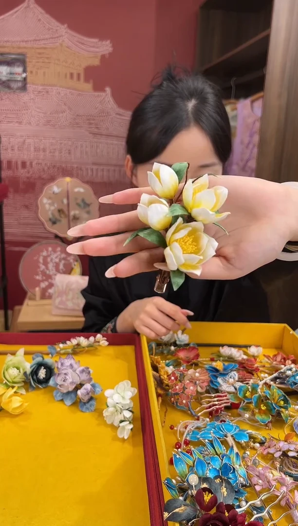 【闪购商品】刺绣非遗绒花（发饰）