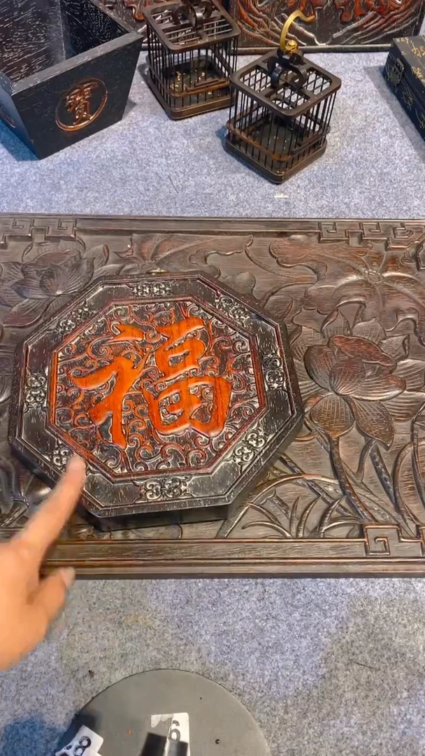 香榧木紫檀拆件雕刻板以直播间实物为准