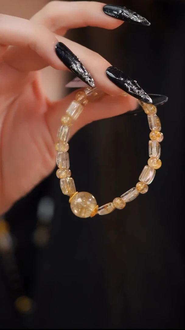 【闪购商品】水晶手串未镶嵌E841 金钛晶手牌