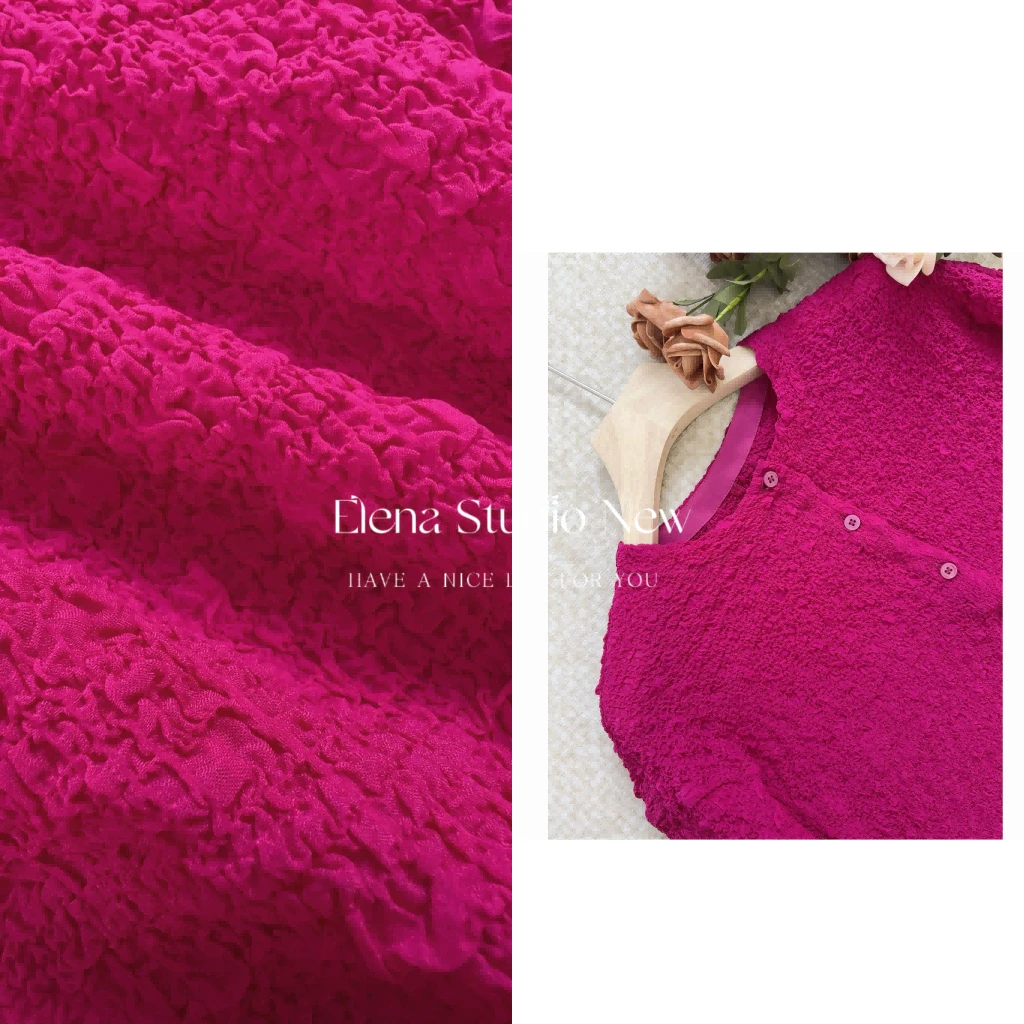 大甜甜【火龙果】务必干洗！！设计感重工显白绉绉纯色衬衫