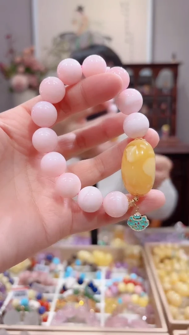 【闪购商品】蛋白石手串18K金镶嵌设计款珠串14