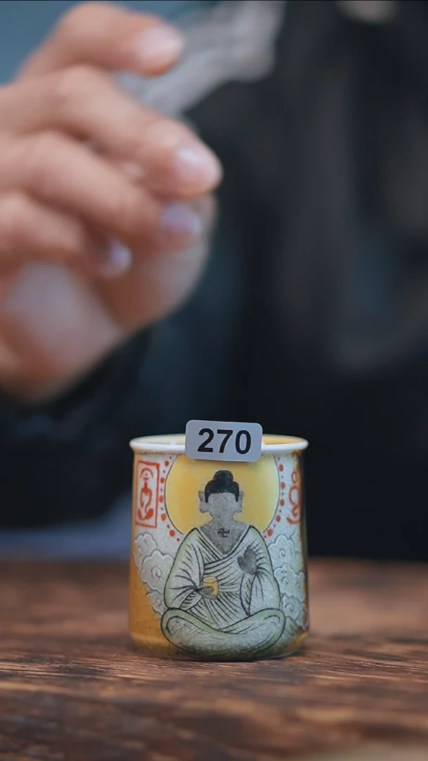 【闪购商品】270景德镇手绘无相佛窑变杯