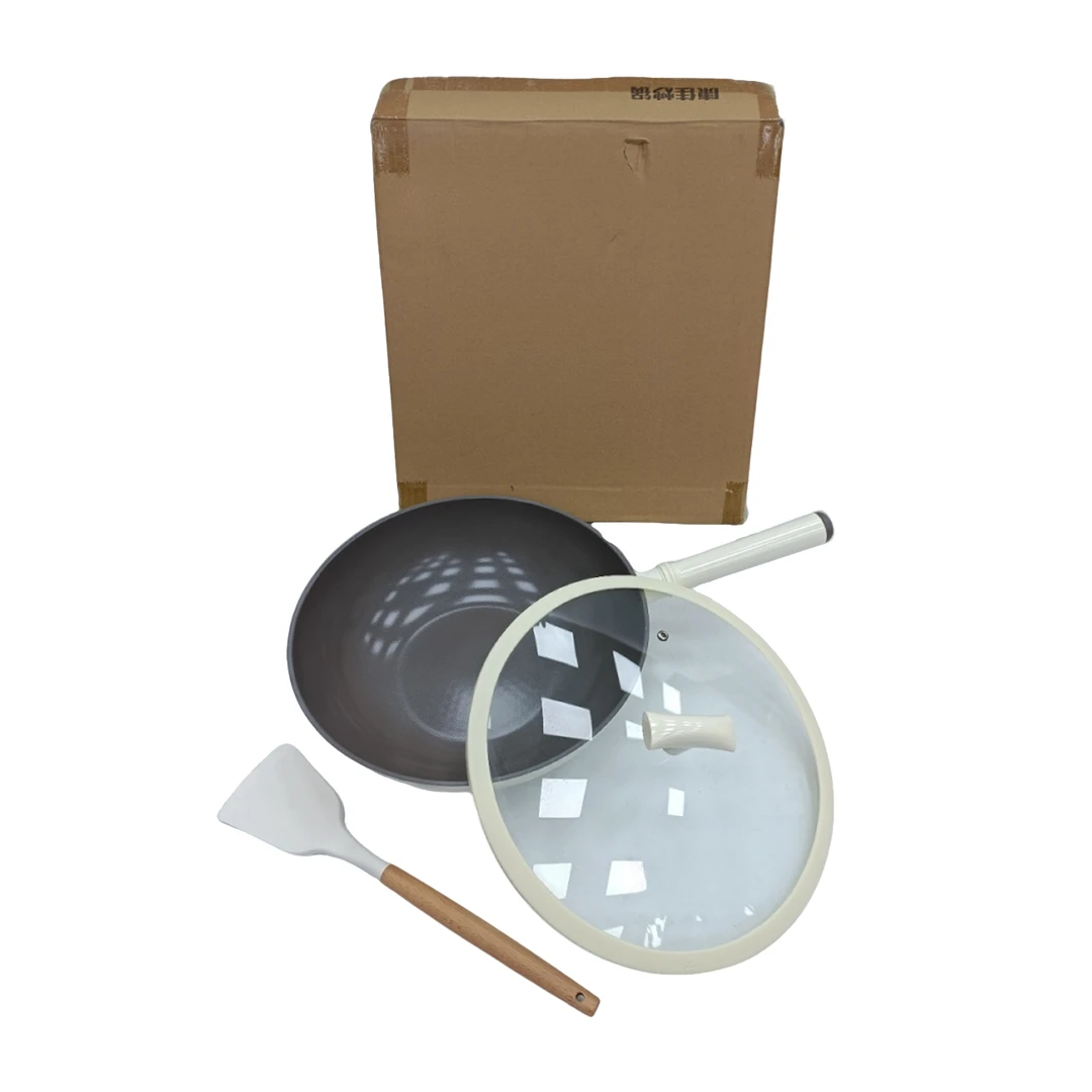 无涂层炒锅不粘家用炒锅多功能无油烟煎炒锅大容量炒菜锅