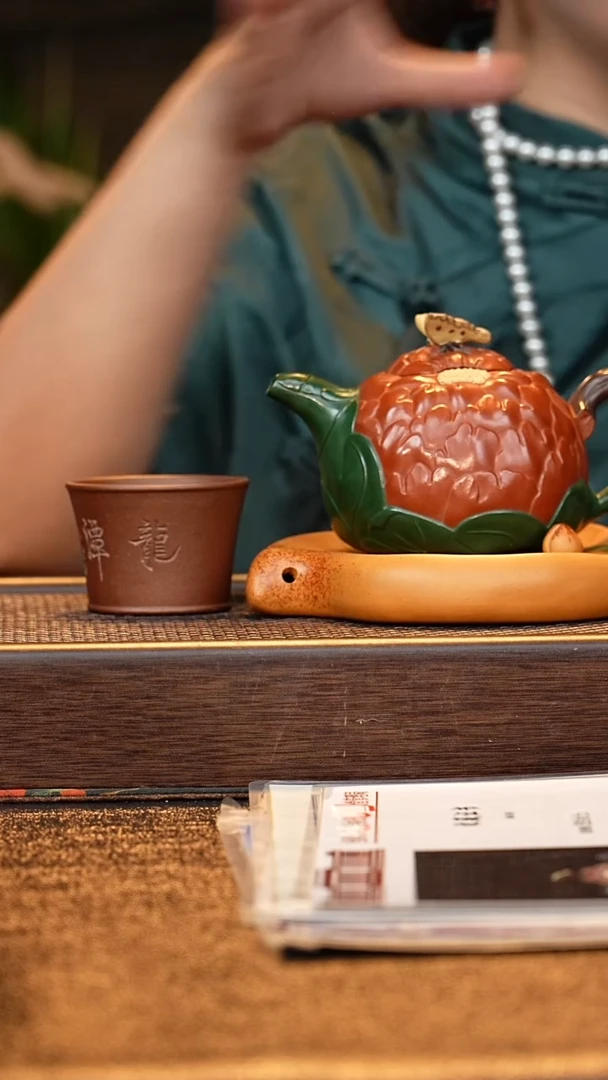 小牡丹 大红泥300cc-壶承