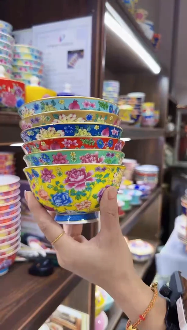 珐琅4.5英寸饭碗6个景德镇餐具