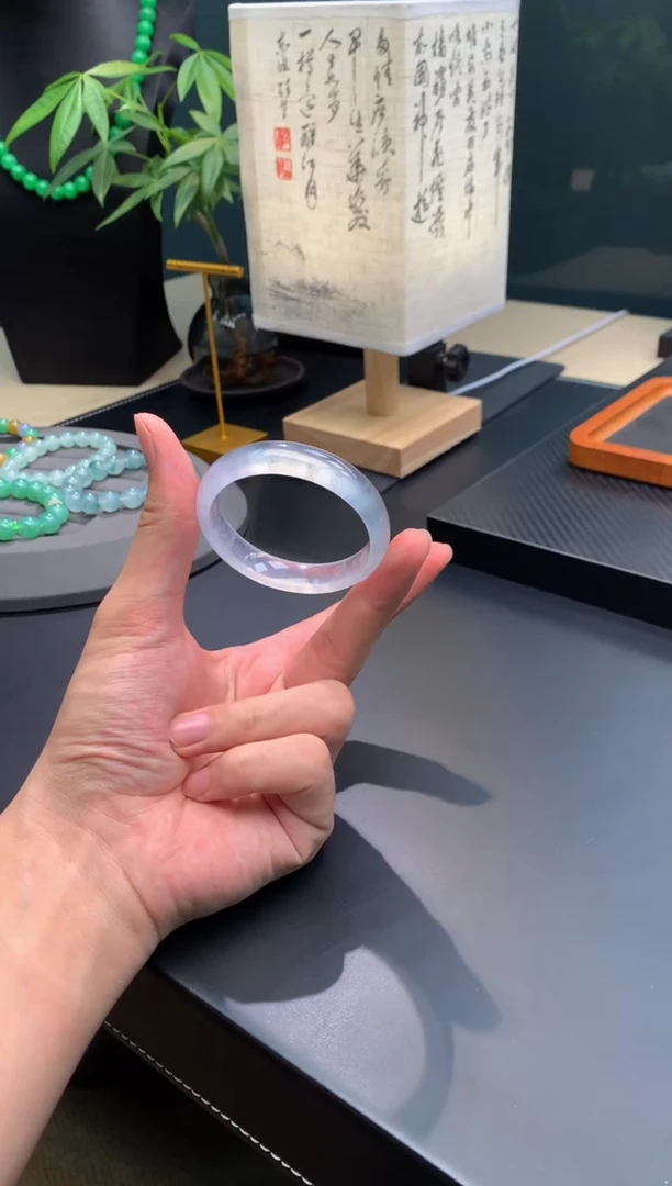 未镶嵌手镯翡翠【俊龙翡翠】天然缅甸A货翡翠手镯54-12.8-7.5