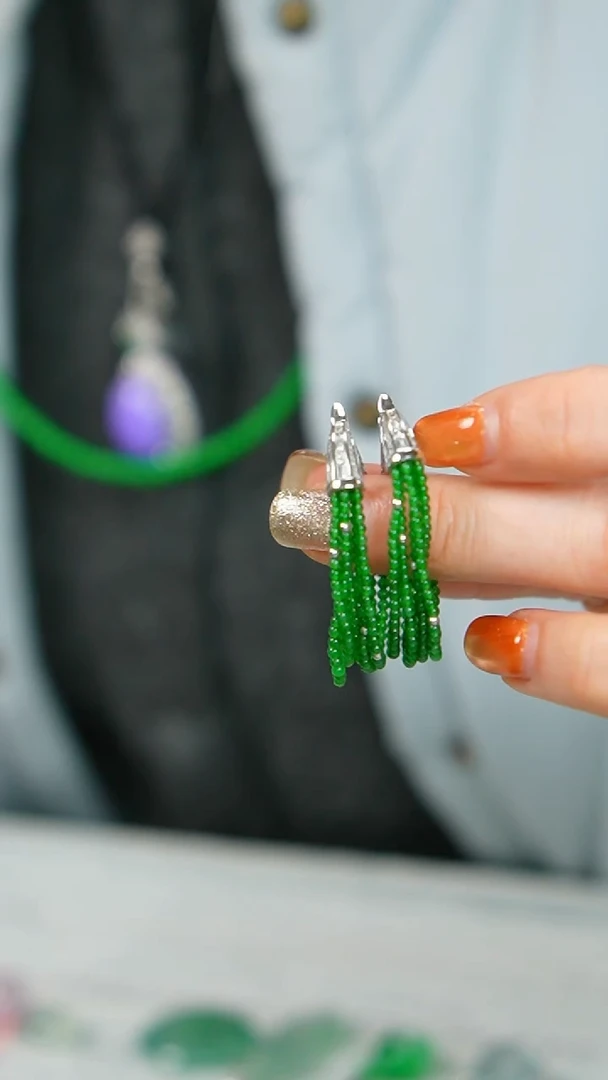 【闪购商品】翡翠耳饰18K金镶嵌79-耳环/姿/3